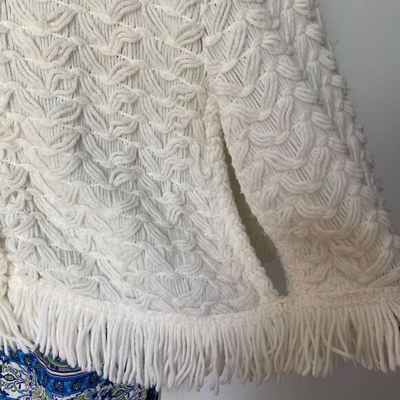 Artisan Vintage 50s 60s Knit Poncho Sweater Cape 70s - Picture 9 of 10